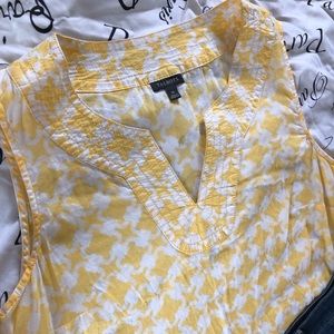 talbots yellow and white tank top